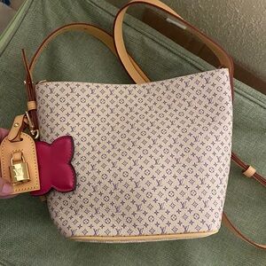 Louis Vuitton Cream and Purple Monogram Bag